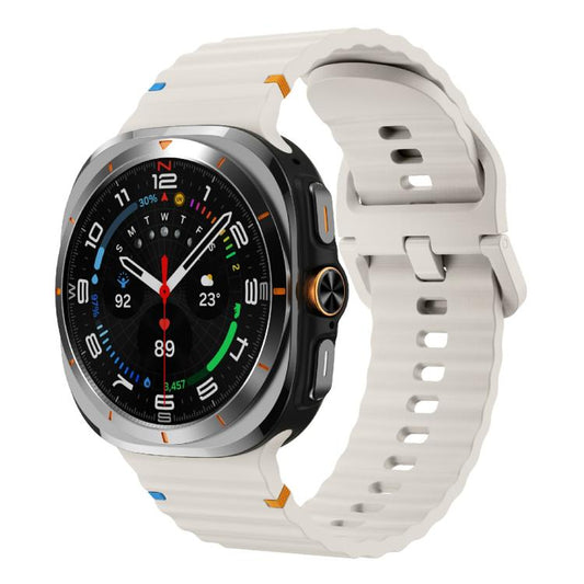 For Samsung Galaxy Watch Ultra 47mm / Ultra 2025 Kalebol Wave Stitching Silicone Strap(Starlight) by Kalebol