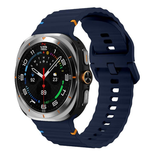 For Samsung Galaxy Watch Ultra 47mm / Ultra 2025 Kalebol Wave Stitching Silicone Strap(Midnight Blue) by Kalebol