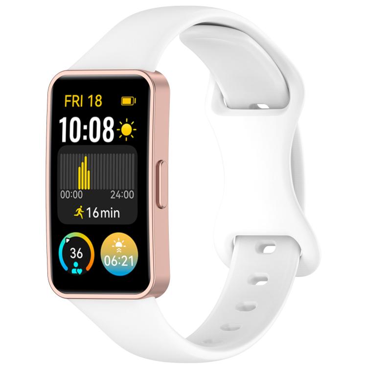 For Huawei Band 10 / 9 / 8 Kalebol Eight-character Tail Silicone Watch Strap(White) by Kalebol