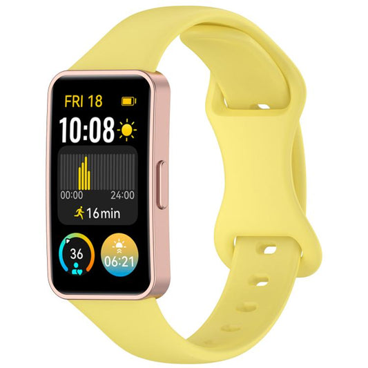 For Huawei Band 10 / 9 / 8 Kalebol Eight-character Tail Silicone Watch Strap(Yellow) by Kalebol