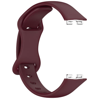For Huawei Band 10 / 9 / 8 Kalebol Eight-character Tail Silicone Watch Strap(Wine Red) by Kalebol