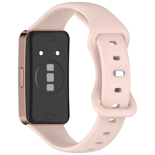 For Huawei Band 10 / 9 / 8 Kalebol Eight-character Tail Silicone Watch Strap(Sand Pink) by Kalebol