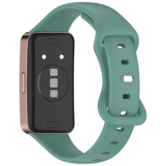 For Huawei Band 10 / 9 / 8 Kalebol Eight-character Tail Silicone Watch Strap(Pine Needle Green) by Kalebol