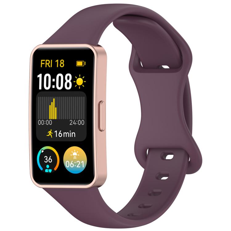 For Huawei Band 10 / 9 / 8 Kalebol Eight-character Tail Silicone Watch Strap(Smoky Purple) by Kalebol