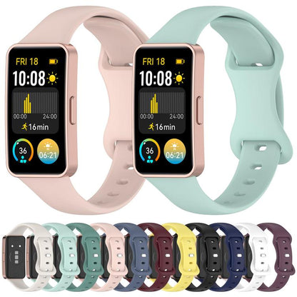 For Huawei Band 10 / 9 / 8 Kalebol Eight-character Tail Silicone Watch Strap(Sand Pink) by Kalebol