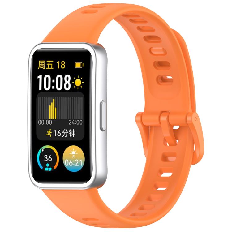 For Huawei Band 10 / 9 / 8 Kalebol Colorful Buckle Silicone Watch Strap(Orange) by Kalebol
