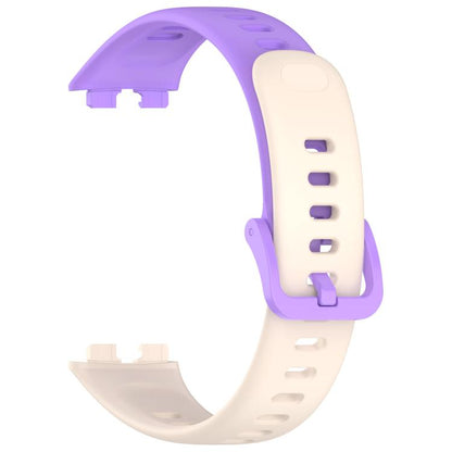 For Huawei Band 10 / 9 / 8 Kalebol Colorful Buckle Silicone Watch Strap(Short Purple + Long Starlight) by Kalebol