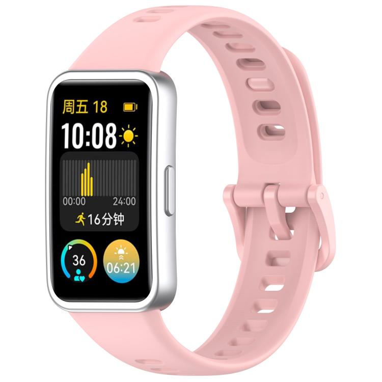 For Huawei Band 10 / 9 / 8 Kalebol Colorful Buckle Silicone Watch Strap(Pink) by Kalebol