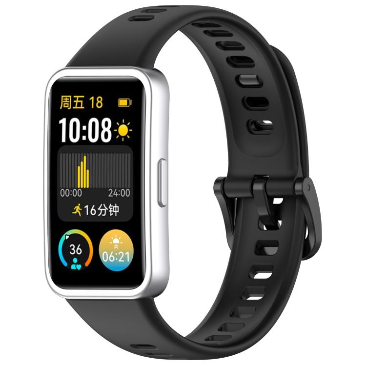 For Huawei Band 10 / 9 / 8 Kalebol Colorful Buckle Silicone Watch Strap(Black) by Kalebol