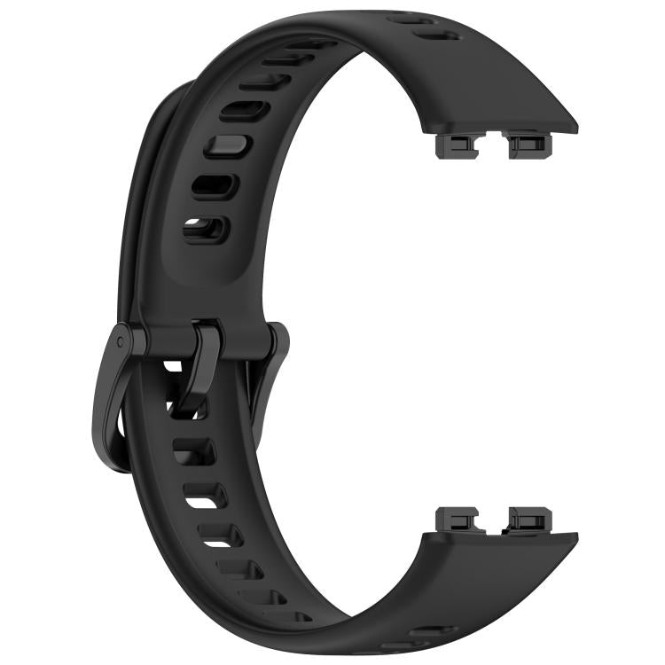 For Huawei Band 10 / 9 / 8 Kalebol Colorful Buckle Silicone Watch Strap(Black) by Kalebol