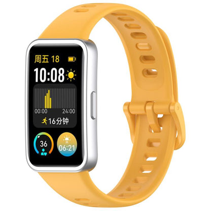 For Huawei Band 10 / 9 / 8 Kalebol Colorful Buckle Silicone Watch Strap(Yellow) by Kalebol