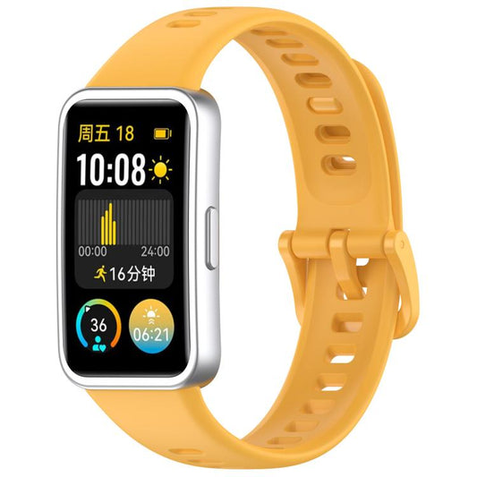 For Huawei Band 10 / 9 / 8 Kalebol Colorful Buckle Silicone Watch Strap(Yellow) by Kalebol
