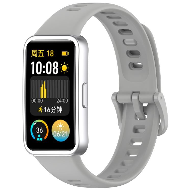 For Huawei Band 10 / 9 / 8 Kalebol Colorful Buckle Silicone Watch Strap(Grey) by Kalebol