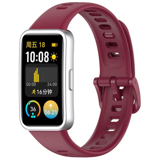 For Huawei Band 10 / 9 / 8 Kalebol Colorful Buckle Silicone Watch Strap(Wine Red) by Kalebol