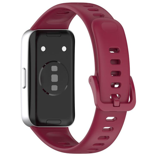 For Huawei Band 10 / 9 / 8 Kalebol Colorful Buckle Silicone Watch Strap(Wine Red) by Kalebol