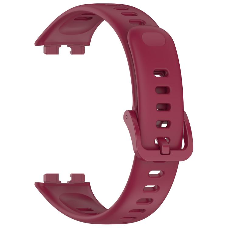 For Huawei Band 10 / 9 / 8 Kalebol Colorful Buckle Silicone Watch Strap(Wine Red) by Kalebol
