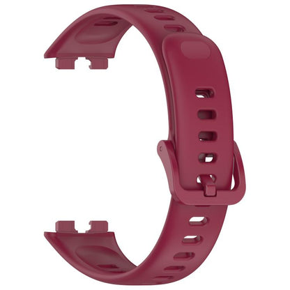 For Huawei Band 10 / 9 / 8 Kalebol Colorful Buckle Silicone Watch Strap(Wine Red) by Kalebol