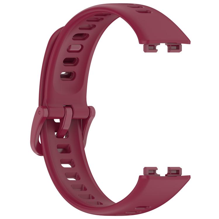 For Huawei Band 10 / 9 / 8 Kalebol Colorful Buckle Silicone Watch Strap(Wine Red) by Kalebol
