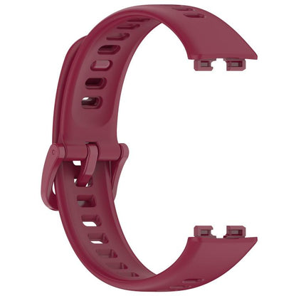 For Huawei Band 10 / 9 / 8 Kalebol Colorful Buckle Silicone Watch Strap(Wine Red) by Kalebol