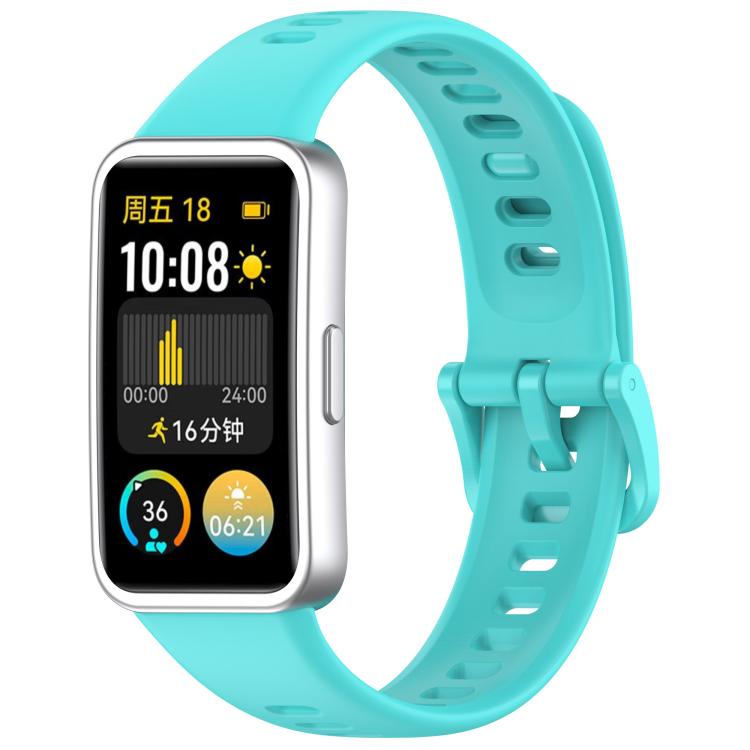 For Huawei Band 10 / 9 / 8 Kalebol Colorful Buckle Silicone Watch Strap(Teal) by Kalebol