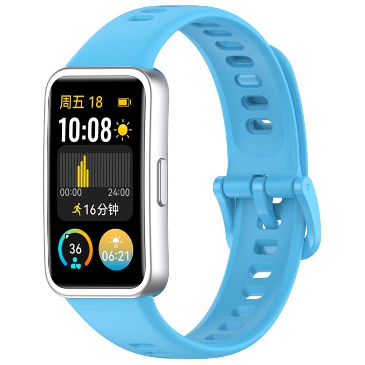 For Huawei Band 10 / 9 / 8 Kalebol Colorful Buckle Silicone Watch Strap(Sky Blue) by Kalebol