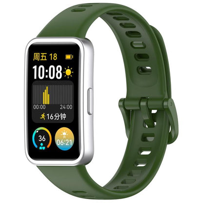 For Huawei Band 10 / 9 / 8 Kalebol Colorful Buckle Silicone Watch Strap(Field Green) by Kalebol