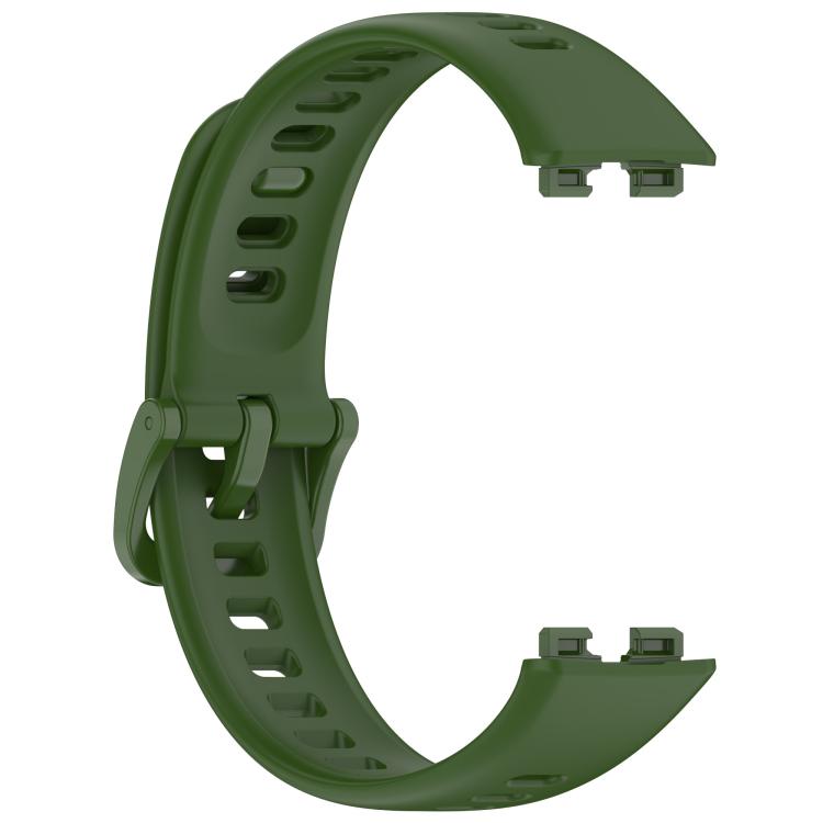 For Huawei Band 10 / 9 / 8 Kalebol Colorful Buckle Silicone Watch Strap(Field Green) by Kalebol