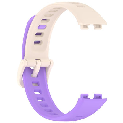 For Huawei Band 10 / 9 / 8 Kalebol Colorful Buckle Silicone Watch Strap(Long Purple + Short Starlight) by Kalebol