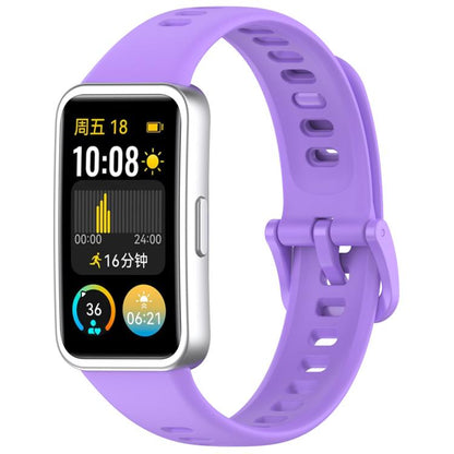 For Huawei Band 10 / 9 / 8 Kalebol Colorful Buckle Silicone Watch Strap(lilac) by Kalebol