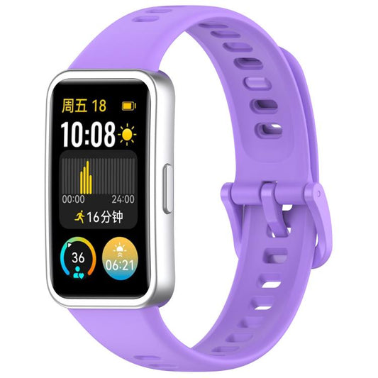 For Huawei Band 10 / 9 / 8 Kalebol Colorful Buckle Silicone Watch Strap(lilac) by Kalebol