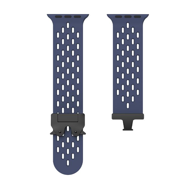 For Apple Watch 46mm / 49mm / 45mm / 44mm Kalebol Mesh Umbrella Buckle Silicone Watch Strap(Midnight Blue) by Kalebol