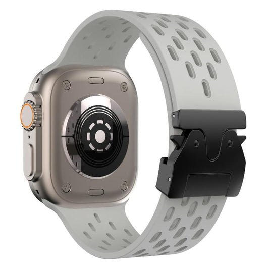 For Apple Watch 42mm / 41mm / 40mm / 38mm Kalebol Mesh Umbrella Buckle Silicone Watch Strap(Grey) by Kalebol