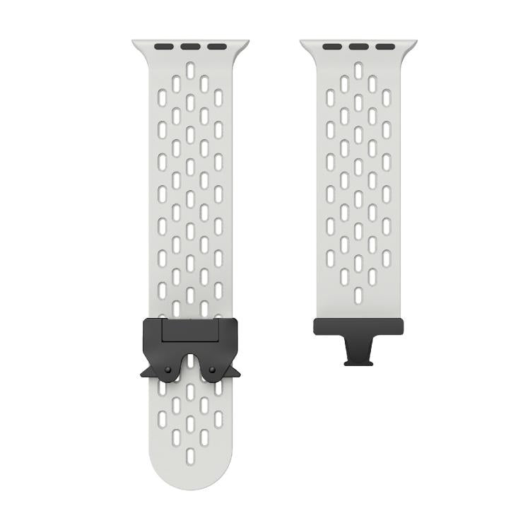 For Apple Watch 42mm / 41mm / 40mm / 38mm Kalebol Mesh Umbrella Buckle Silicone Watch Strap(Grey) by Kalebol