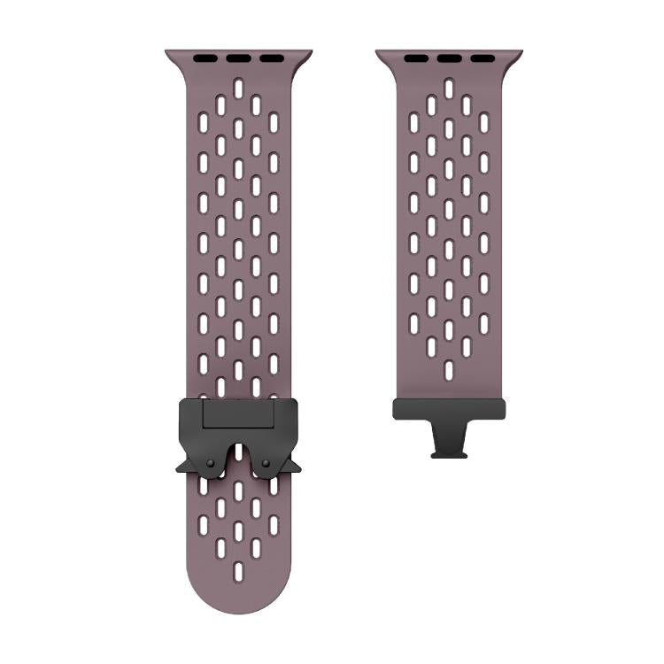 For Apple Watch 42mm / 41mm / 40mm / 38mm Kalebol Mesh Umbrella Buckle Silicone Watch Strap(Smoky Purple) by Kalebol