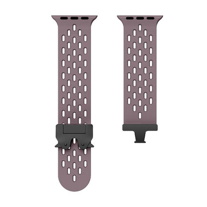 For Apple Watch 42mm / 41mm / 40mm / 38mm Kalebol Mesh Umbrella Buckle Silicone Watch Strap(Smoky Purple) by Kalebol