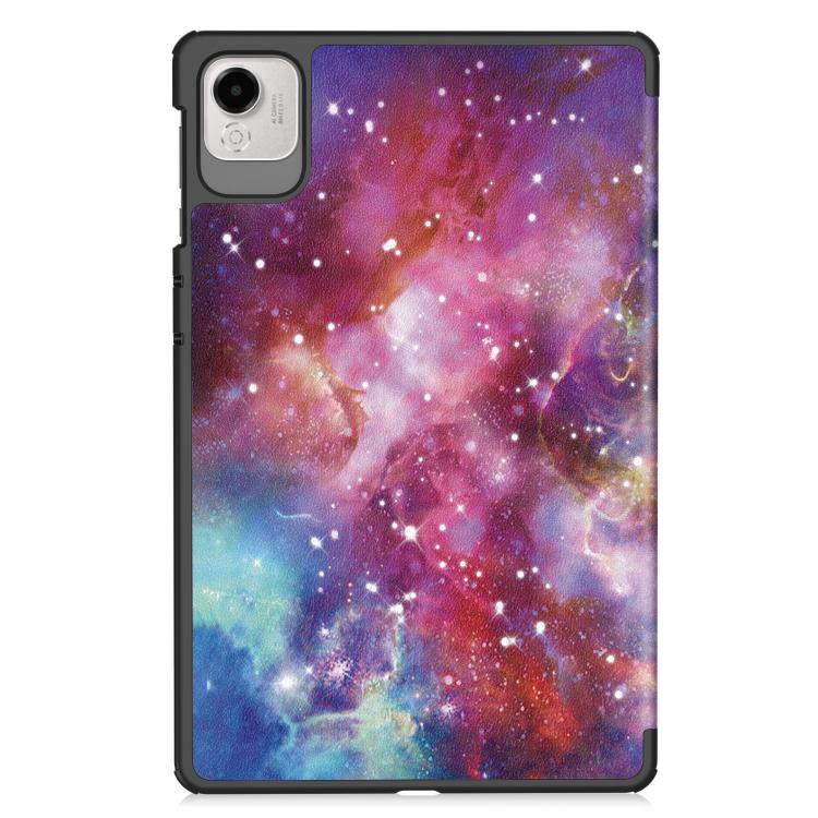 For Honor Pad X9 Pro Custer Painted 3-Fold Holder Leather Tablet Case(Starry Way Nebula) by bashfashion