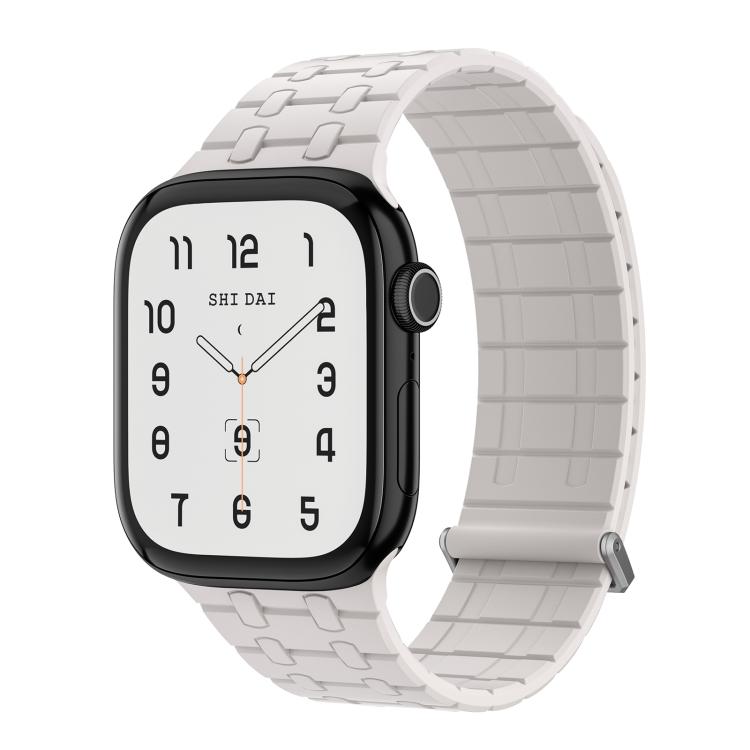 For Apple Watch 46mm / 49mm / 45mm / 44mm Kalebol Magnetic Silicone Watch Strap(Starlight) by Kalebol
