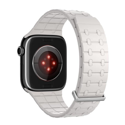 For Apple Watch 46mm / 49mm / 45mm / 44mm Kalebol Magnetic Silicone Watch Strap(Starlight) by Kalebol