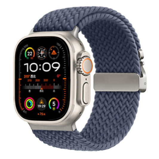 For Apple Watch 46mm / 49mm / 45mm / 44mm Kalebol Wide Umbrella Braided Strap(Dark Blue) by Kalebol