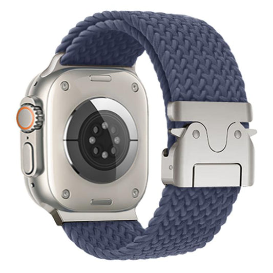 For Apple Watch 42mm / 41mm / 40mm / 38mm Kalebol Wide Umbrella Braided Strap(Dark Blue) by Kalebol