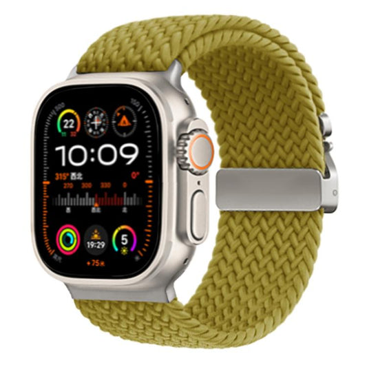 For Apple Watch 42mm / 41mm / 40mm / 38mm Kalebol Wide Umbrella Braided Strap(Yellow Green) by Kalebol