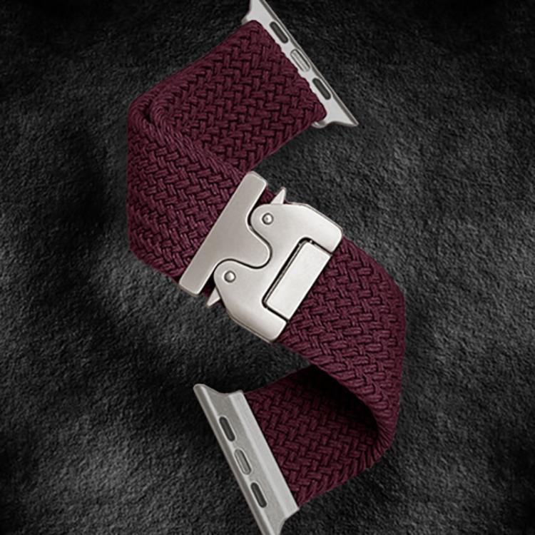 For Apple Watch 42mm / 41mm / 40mm / 38mm Kalebol Wide Umbrella Braided Strap(Wine Red) by Kalebol