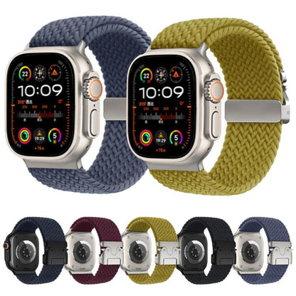 For Apple Watch 46mm / 49mm / 45mm / 44mm Kalebol Wide Umbrella Braided Strap(Black) by Kalebol