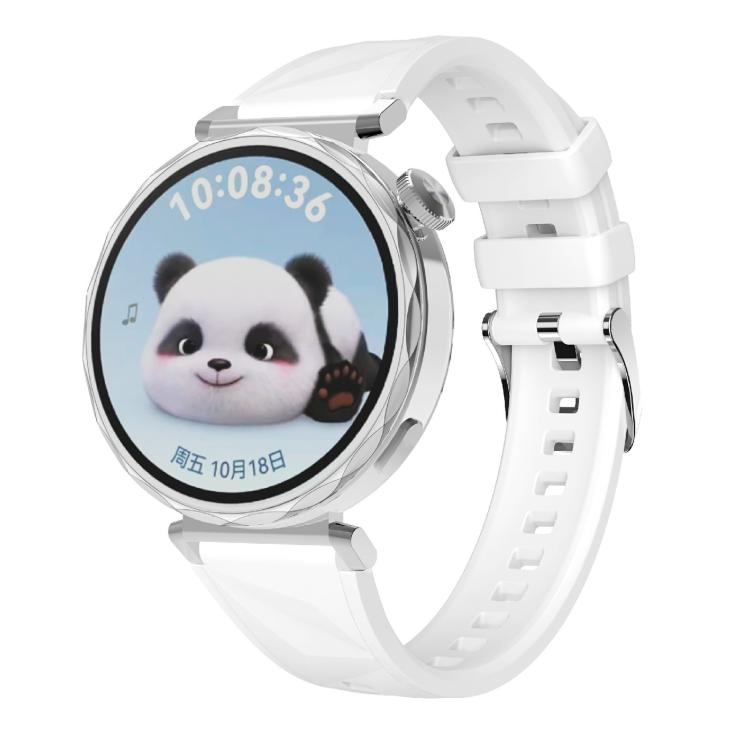 Kalebol 18mm Universal Diamond Embossed Silicone Strap(White) by Kalebol