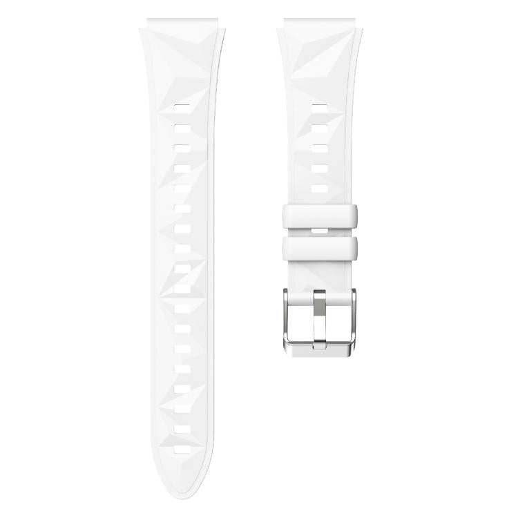 Kalebol 18mm Universal Diamond Embossed Silicone Strap(White) by Kalebol