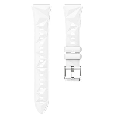 Kalebol 18mm Universal Diamond Embossed Silicone Strap(White) by Kalebol