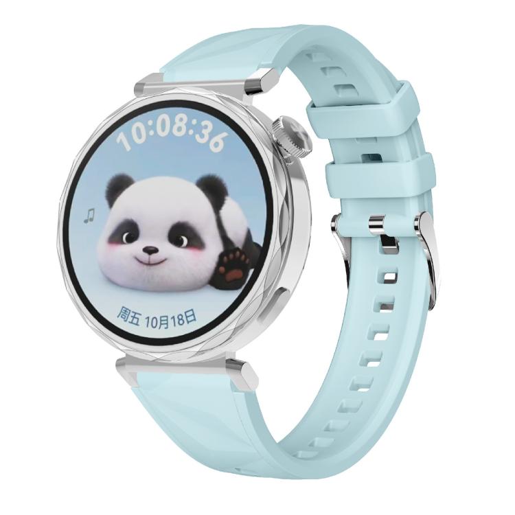 Kalebol 18mm Universal Diamond Embossed Silicone Strap(Ice Blue) by Kalebol