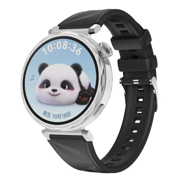 Kalebol 18mm Universal Diamond Embossed Silicone Strap(Black) by Kalebol