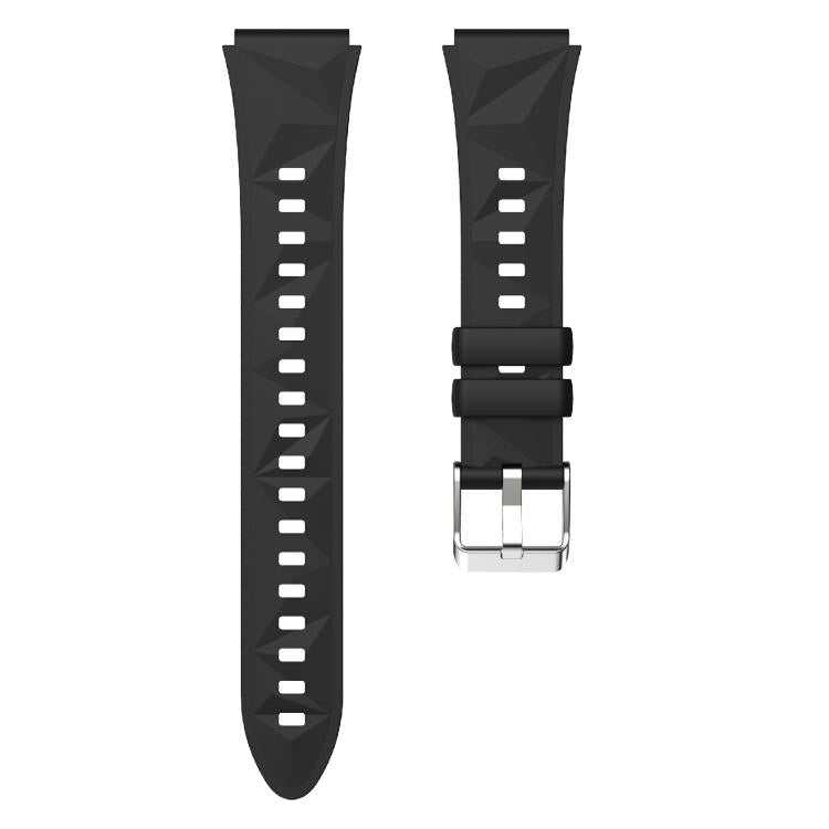 Kalebol 18mm Universal Diamond Embossed Silicone Strap(Black) by Kalebol