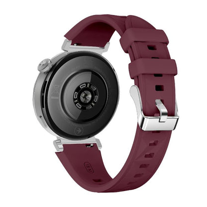 Kalebol 18mm Universal Diamond Embossed Silicone Strap(Wine Red) by Kalebol